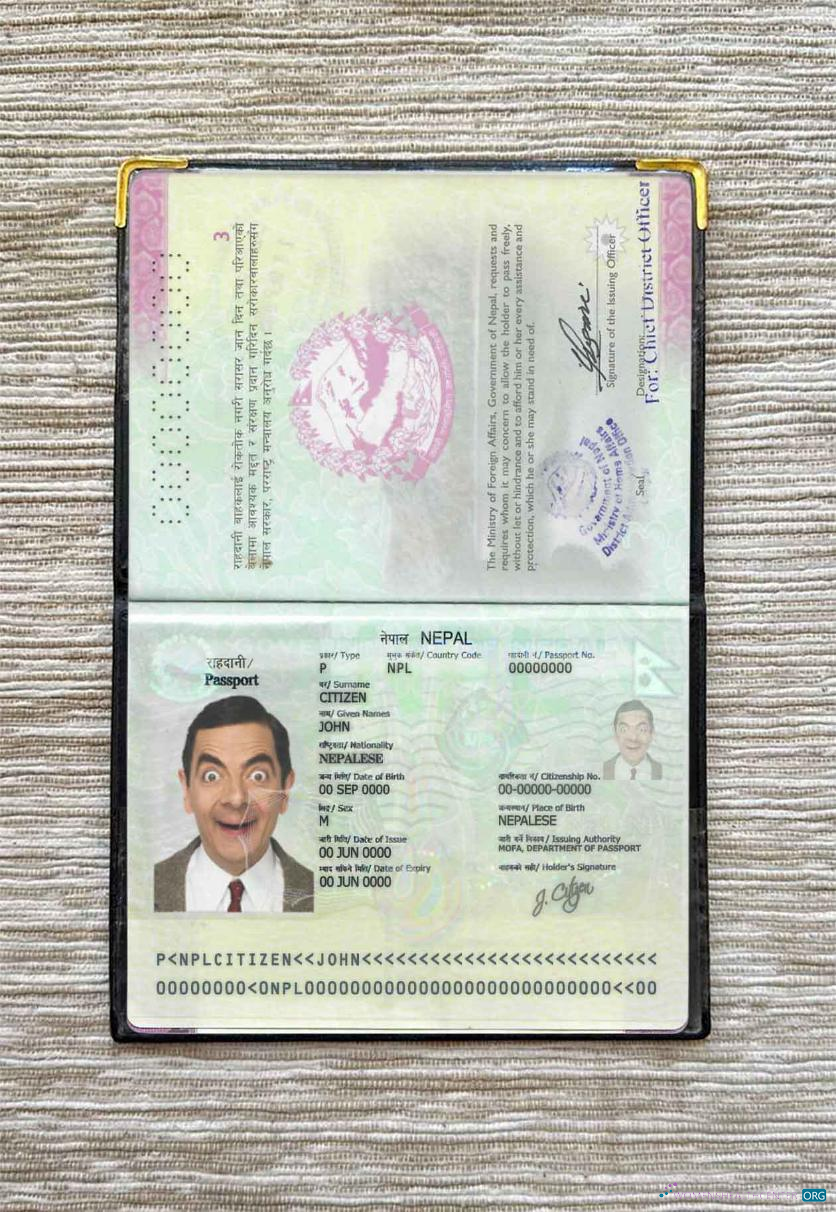 Download Nepal passport photo look Photoshop template